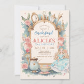 Alice in Onederland Tea Party Einladung (Vorderseite)