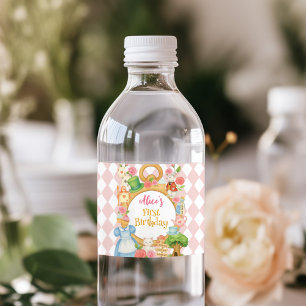 Alice in Onederland Tea Party Geburtstag Wasserflaschenetikett