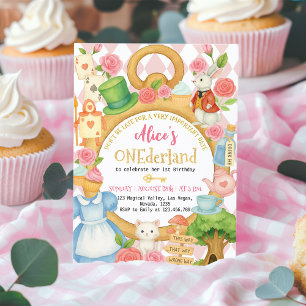 Alice in Onederland Tea Party Girl Einladung