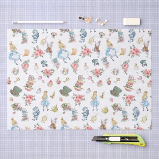 Alice in Onederland-Themenpapier Seidenpapier (Handwerk)