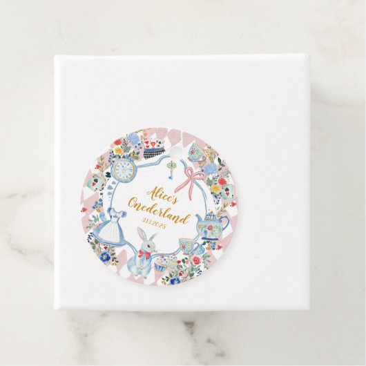 Alice in Onederland Whimsical Birthday Geschenkanhänger (Beispiel)