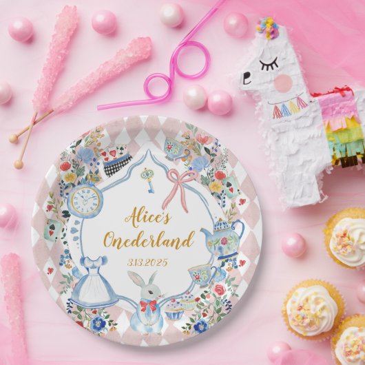 Alice in Onederland Whimsical Birthday Pappteller (Party)