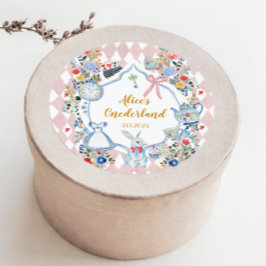 Alice in Onederland Whimsical Birthday Runder Aufkleber