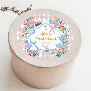 Alice in Onederland Whimsical Birthday Runder Aufkleber