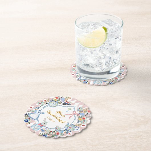 Alice in Onederland Whimsical Birthday Untersetzer (Vor Ort)