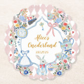 Alice in Onederland Whimsical Birthday Untersetzer (Vorderseite)