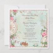 Alice in Paris Shabby Chic Wonderland Baby Shower Einladung (Rückseite)
