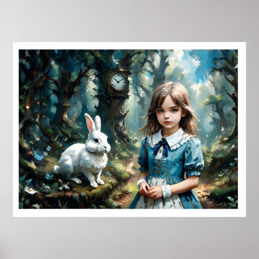 Alice in the Wonderland and the White Rabbit Poster (Vorne)
