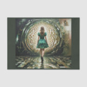 Alice in the Wonderland entering the rabbit hole Seidenpapier (Vorderseite)