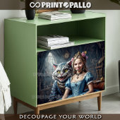 Alice in the Wonderland with Cheshire Cat Seidenpapier