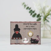 Alice in Wondeland Save the Date Babydusche Ankündigungspostkarte (Stehend Vorderseite)