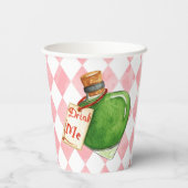 Alice in Wonderland 1st birthday Pink Pappbecher (Rückseite)