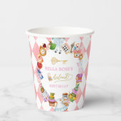 Alice in Wonderland 1st birthday Pink Pappbecher (Vorderseite)