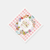 Alice in Wonderland 1st birthday Pink  Serviette (Ecke)