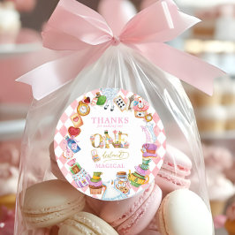 Alice in Wonderland 1st birthday Thank You Sticker