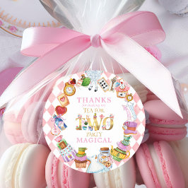 Alice in Wonderland 2nd birthday Thank You Sticker