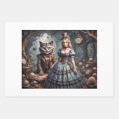 Alice in Wonderland and Cheshire Cat - Decoupage Geschenkpapier Set (Vorderseite 2)