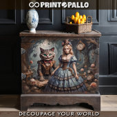 Alice in Wonderland and Cheshire Cat - Decoupage Geschenkpapier Set