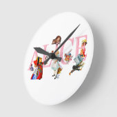 Alice in Wonderland and Friends Runde Wanduhr (Winkel)