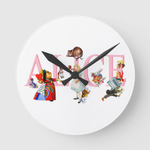 Alice in Wonderland and Friends Runde Wanduhr