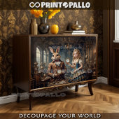 Alice in Wonderland and The March Hare - Decoupage Geschenkpapier Set