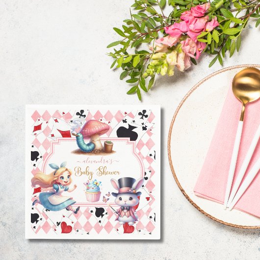 Alice in Wonderland  Baby Shower Serviette