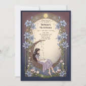 Alice in Wonderland Celestial Moon Birthday Einladung (Vorderseite)