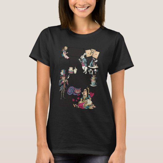 Alice in Wonderland Characters Lewis Carroll Illus T-Shirt (Vorderseite)
