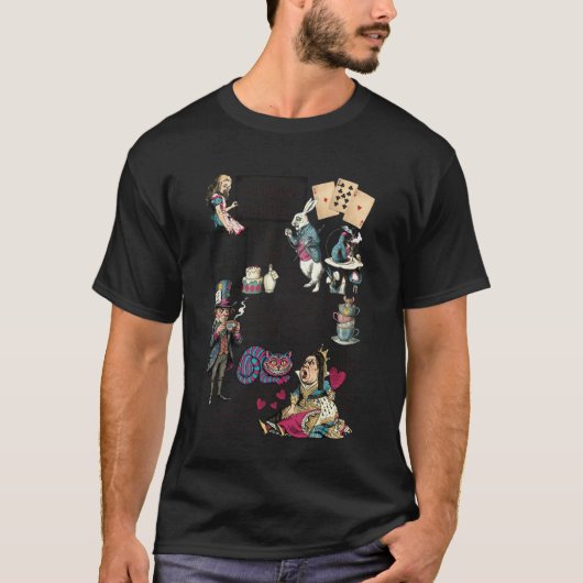Alice in Wonderland Characters Lewis Carroll Illus T-Shirt (Vorderseite)