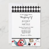 Alice in Wonderland Checkered Wedding Invitation Einladung (Vorderseite)
