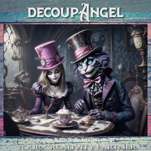 Alice in Wonderland Decoupage  Geschenkpapier Set