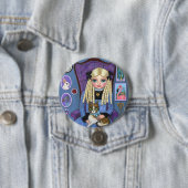 Alice in Wonderland & Dinah Cat Cute Fairy Tale Button (Beispiel)