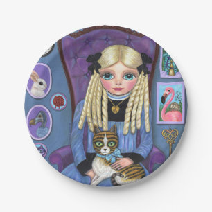 Alice in Wonderland & Dinah Cat Cute Fairy Tale Pappteller