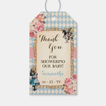 Alice in Wonderland Floral Baby Shower Favor Tag