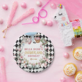 Alice in Wonderland Flower Frame  1st birthday Pappteller (Party)