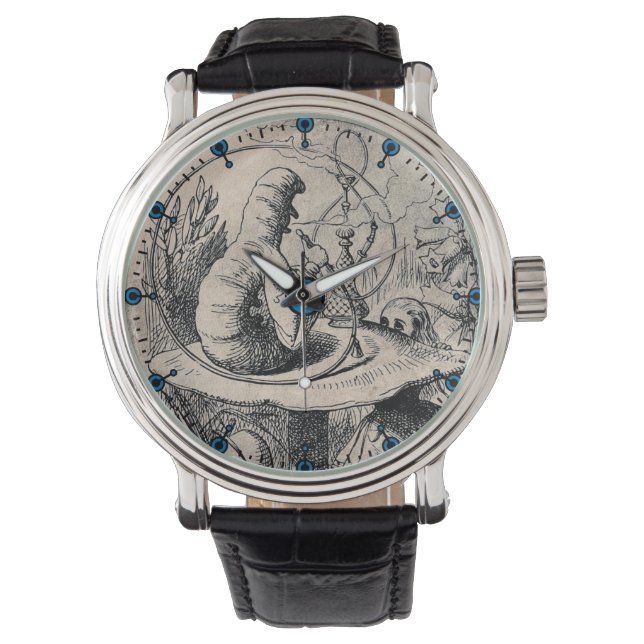 Alice (in Wonderland) Illustriertes Theme Watch Armbanduhr (Vorderseite)