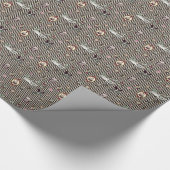 Alice in Wonderland on Black and Cream Striped Geschenkpapier (Ecke)