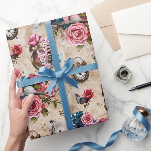 Alice in Wonderland Pattern Geschenkpapier (Schenken)