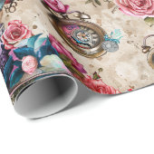 Alice in Wonderland Pattern Geschenkpapier (Rolleneckpunkt)