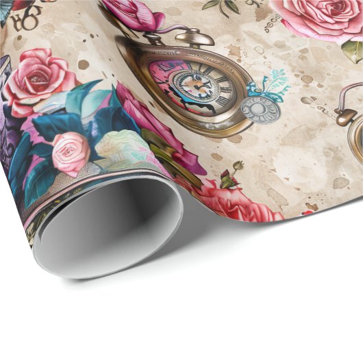 Alice in Wonderland Pattern Geschenkpapier (Rolleneckpunkt)