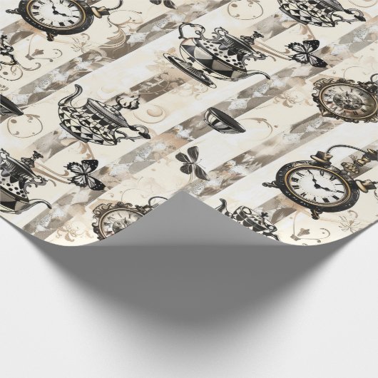Alice in Wonderland Pattern Geschenkpapier (Ecke)