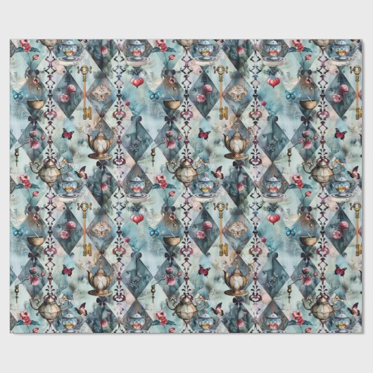 Alice in Wonderland Pattern Geschenkpapier (Flach)