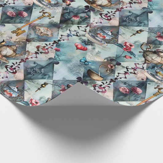 Alice in Wonderland Pattern Geschenkpapier (Ecke)