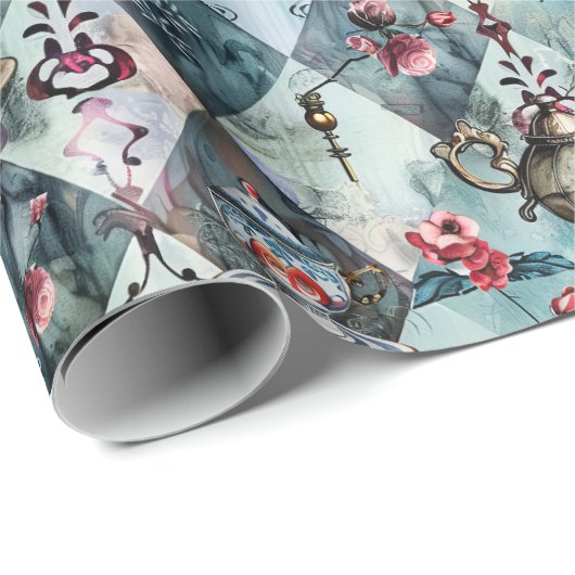 Alice in Wonderland Pattern Geschenkpapier (Rolleneckpunkt)