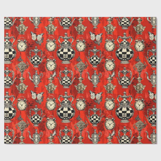 Alice in Wonderland Pattern Geschenkpapier (Flach)