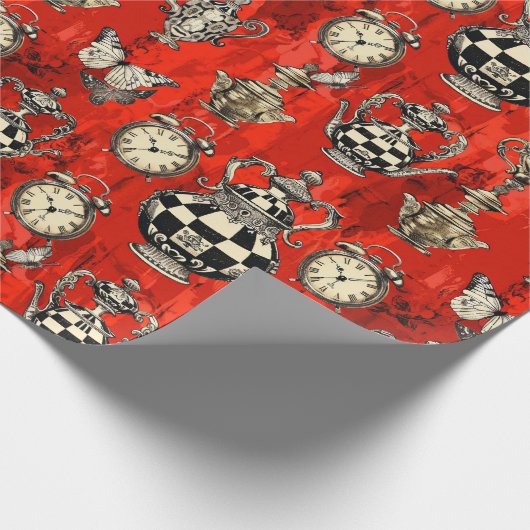 Alice in Wonderland Pattern Geschenkpapier (Ecke)