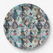 Alice in Wonderland Pattern Pappteller (Vorderseite)