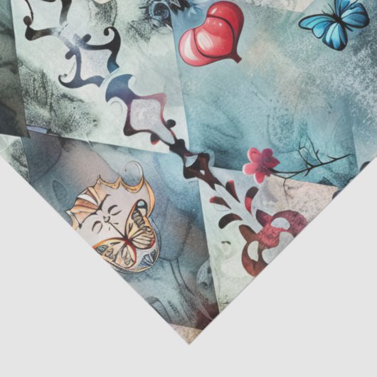 Alice in Wonderland Pattern Seidenpapier (Detail)