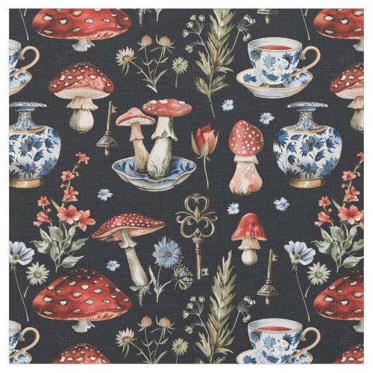 Alice in Wonderland Pattern Stoff (Nahaufnahme)