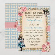 Alice in Wonderland Pink Flowers Baby Shower
